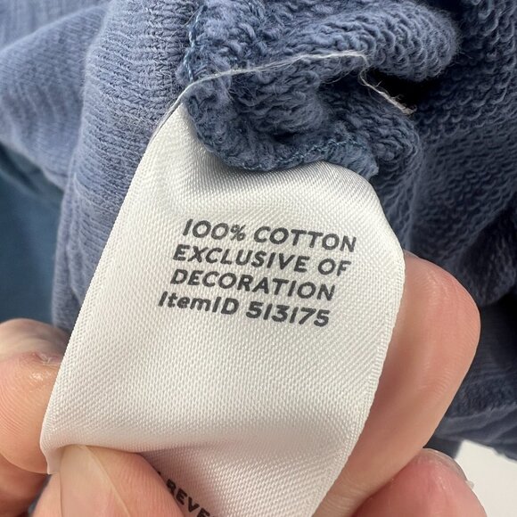 L.L. Bean Signature Blue Oversized 100% Cotton Hooded Sweatshirt Women's Large - Picture 5 of 6